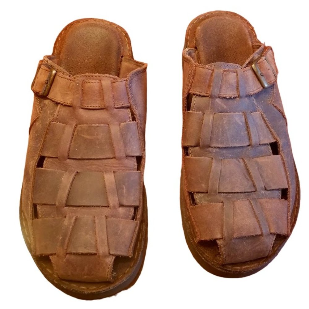AE Outfitters | DrkBrown Leather Men's Woven Sandals | Style 1830-200 | Size: 10 - Picture 2 of 13